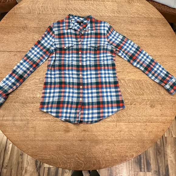 J. Crew Plaid Boyfriend Button Down Soft Flannel size 10 - Picture 8 of 15